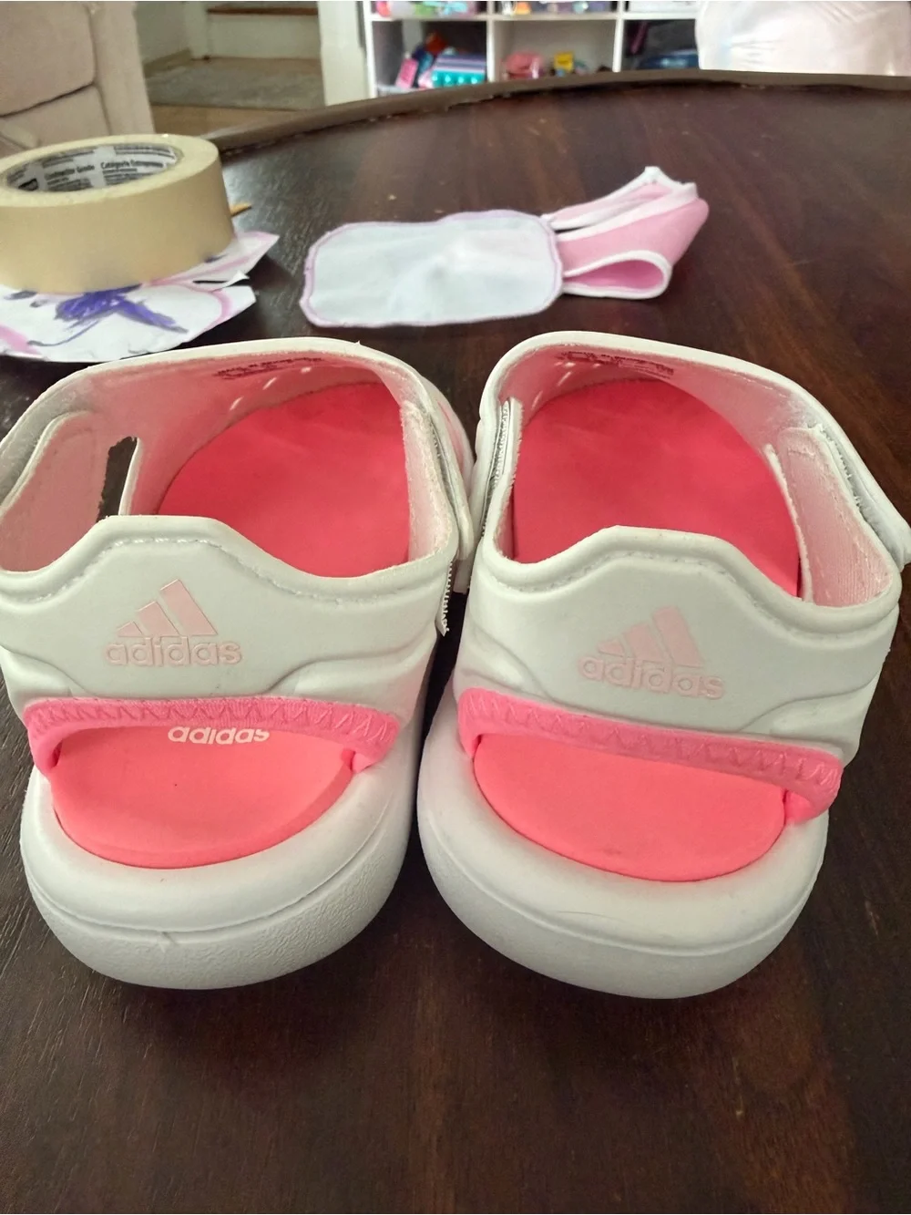 adidas Kids White and Pink Water Sandal
